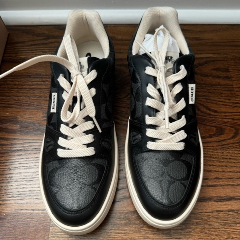 Coach Men's Black and Cream Sneakers